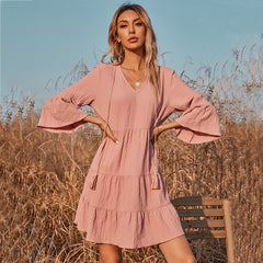 Good Karma Cotton Tiered Babydoll Tunic - Dusty Rose Ins Street