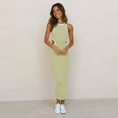 Kajus Ribbed Cutout Knit Midi Dress Ins Street