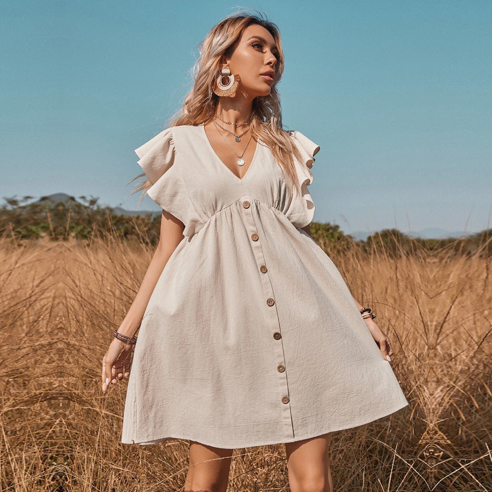 Ginnie Pintuck Button Down Shirt Dress - Off White Ins Street