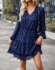 Viera Polka Dot Pleated Romper - Navy Ins Street