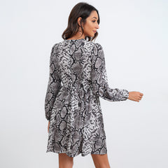 Laurent Python Print Twist Kimono Dress Ins Street