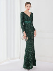 Temperament long sleeved evening dress 2023-03-14 InsStreet