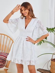 Morgana Cotton Eyelet Button Down Dress - Off White Ins Street