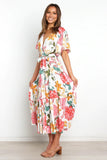 Taylen Satin Floral Cutout Maxi Dress - FINAL SALE HIDD-001