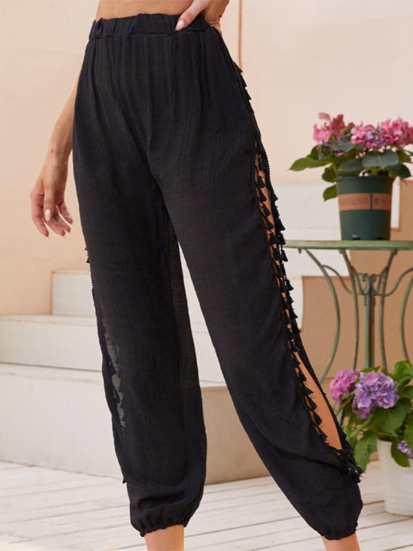 Tassel Detail Split Thigh Cover Up Pants 2023-03-14 InsStreet
