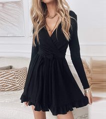 Dance The Night Away Satin Dress - Black - FINAL SALE STRU-001