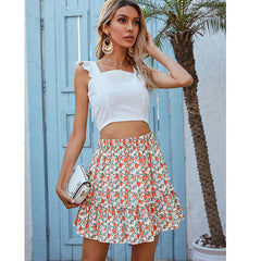 Amari Floral Smocked Ruffle Mini Skirt - Ivory Multi OLIV-001