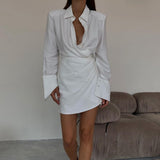 Cheers To Us Crinkled Tie Shirt Dress