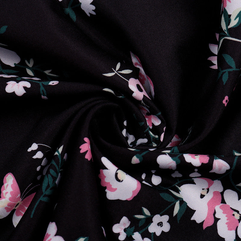 Farhan Floral Strapless Smocked Maxi Dress - Black Ins Street