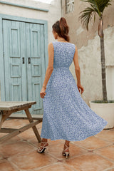 Trystan Floral Crochet Tiered Maxi Dress - Blue - FINAL SALE LOVE-003