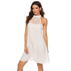 Keats Crochet Halter Mini Dress - Off White Ins Street