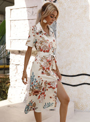 Ellyn Floral Pocketed Tie Back Dress Ins Street