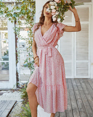 Kissed By The Sun High Low Pocketed Tie Maxi Dress Ins Street