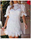 Champs-lys¨¦es Embroidered Lace Dress Ins Street