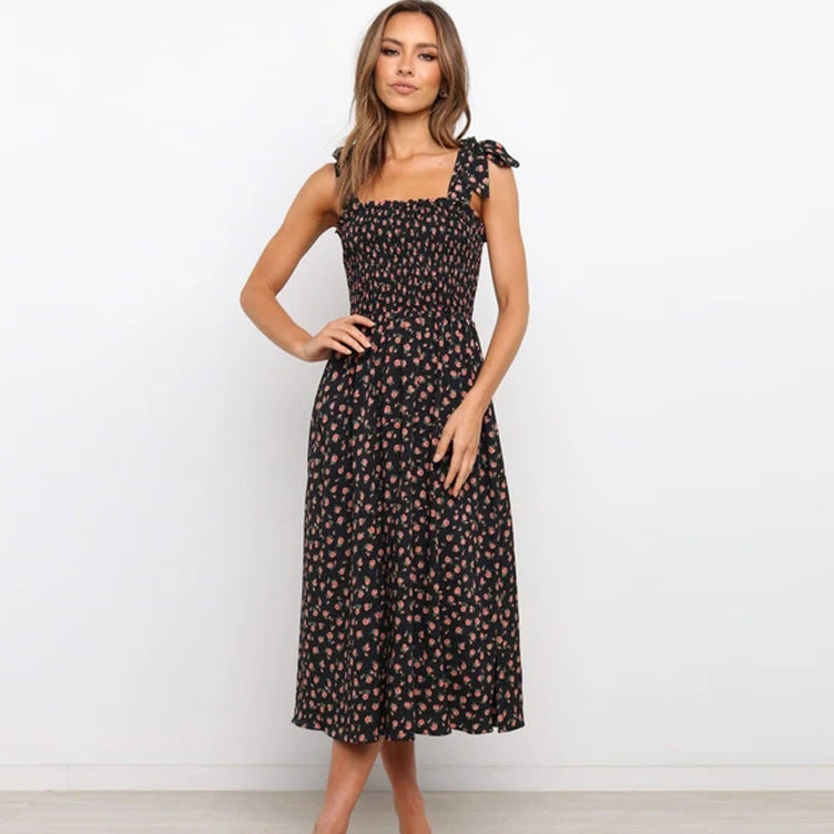 Violette Floral Satin Cutout Maxi Dress - Black Ins Street