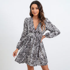 Laurent Python Print Twist Kimono Dress Ins Street