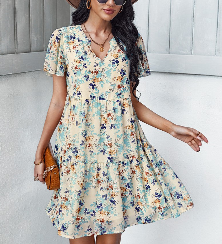 Follow Through Floral Tiered Midi Dress Ins Street