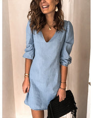 You Belong With Me Dolman Knit Dress - Grey Blue Ins Street