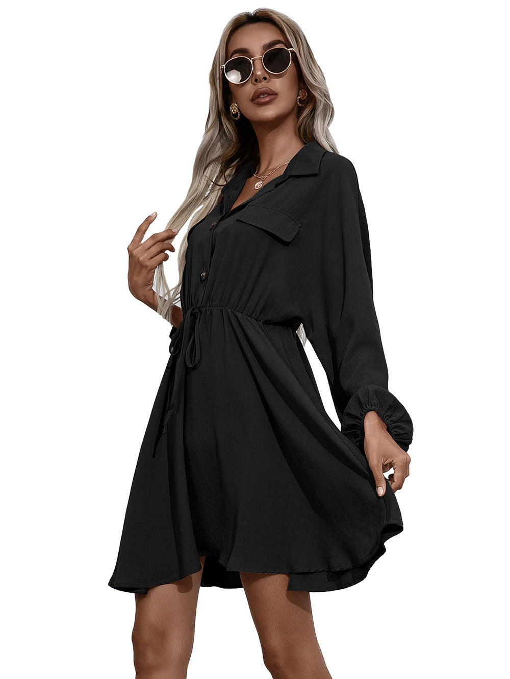 Remy Cotton Pocketed Shirt Dress - Ink - FINAL SALE Ins Street