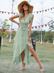 Sweet Pea Button Down Smocked Maxi Dress Ins Street