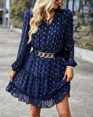 Viera Polka Dot Pleated Romper - Navy Ins Street