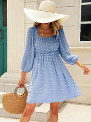 Treat Yourself Pocketed Pom Dress - Misty Blue LIST-001