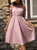 Mathis Pocketed Off The Shoulder Puff Sleeve Dress Ins Street
