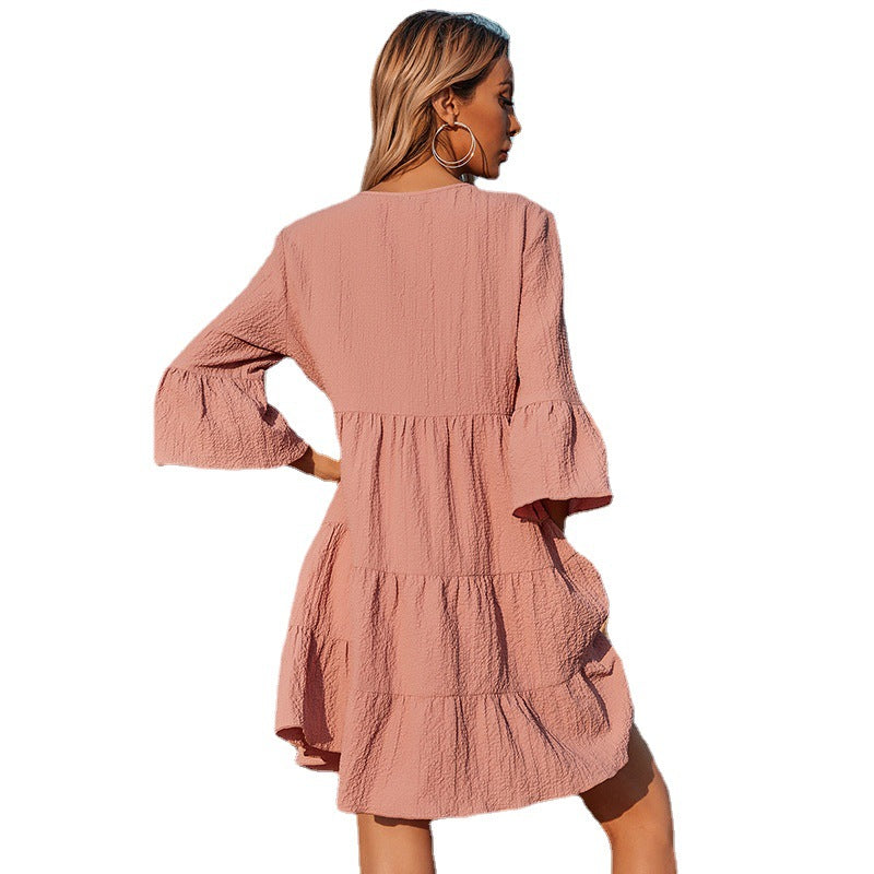 Good Karma Cotton Tiered Babydoll Tunic - Dusty Rose Ins Street