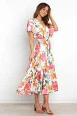 Taylen Satin Floral Cutout Maxi Dress - FINAL SALE HIDD-001