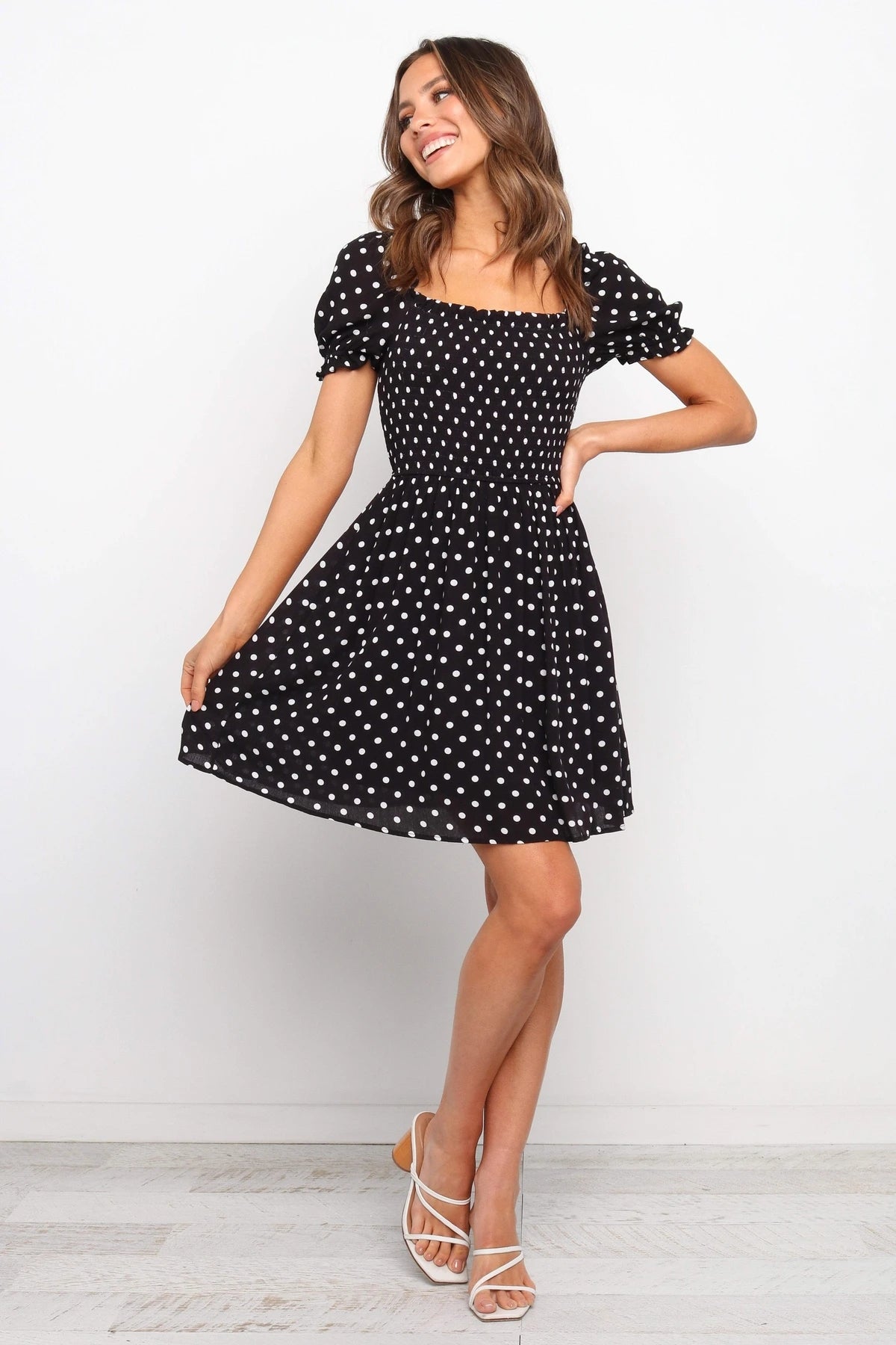 Dawn Polka Dot Puff Sleeve Babydoll Dress - FINAL SALE DEE-001