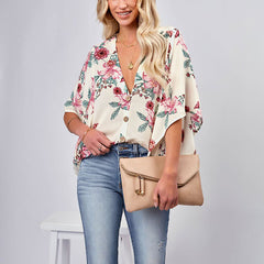 Palm Desert Floral Drape Bodysuit - Ivory Ins Street