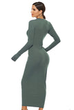 Cheers To You Knit Maxi Sweater Dress - Olive Ins Street