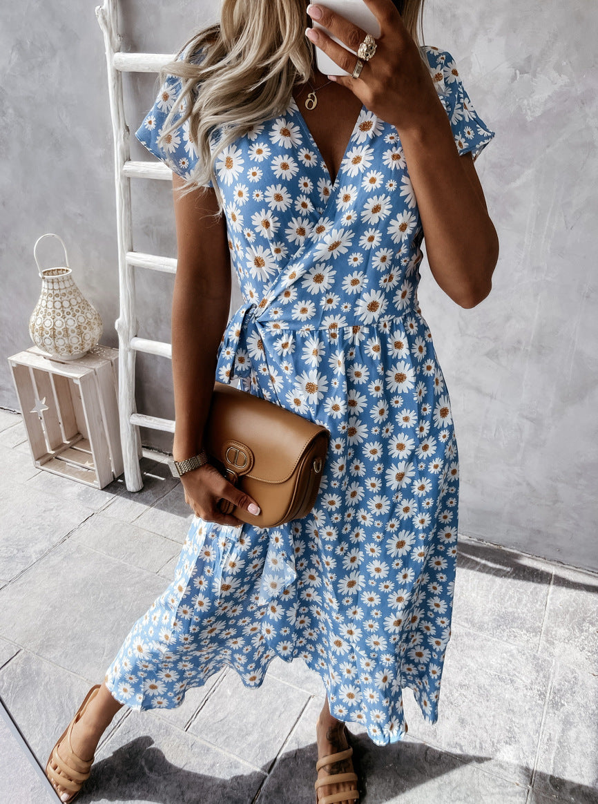 Dancing In The Moonlight Floral Wrap Dress Lumiere Collections