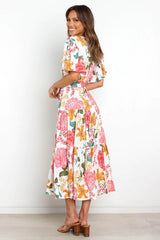 Taylen Satin Floral Cutout Maxi Dress - FINAL SALE HIDD-001