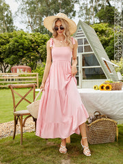 Tru Tiered Ruffle Maxi Dress - Light Peach - FINAL SALE ENDL-001