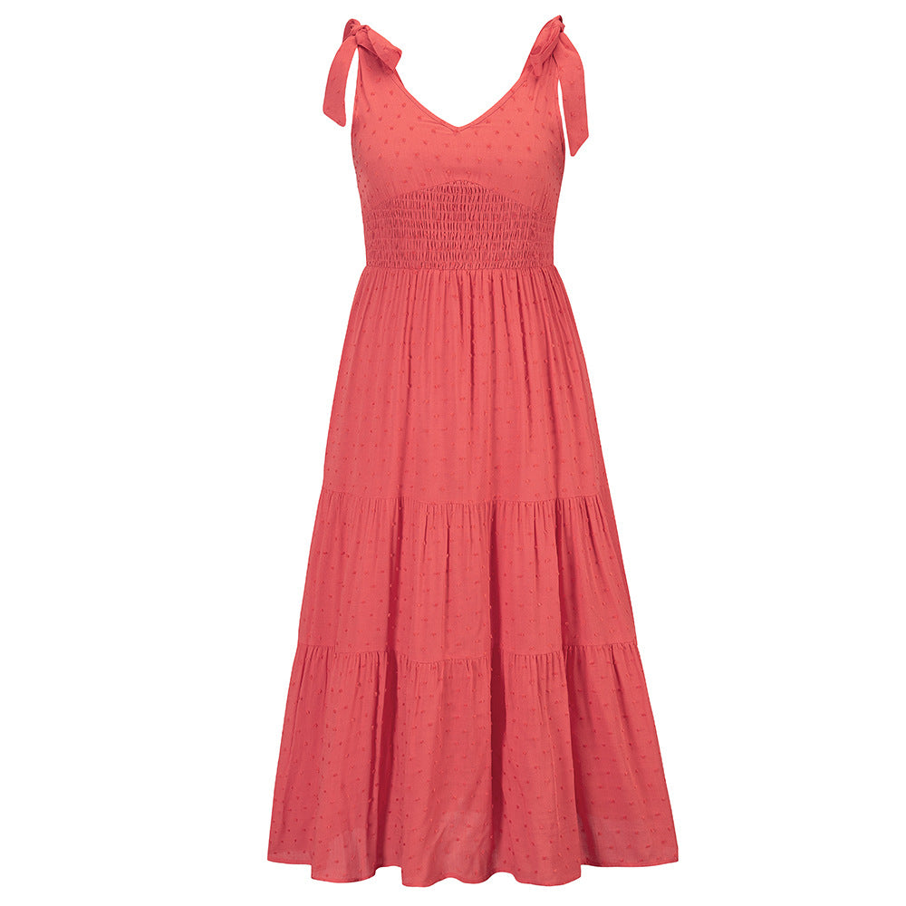 Remembered Always Swiss Dot Peplum Maxi Dress - Rose - FINAL SALE Ins Street