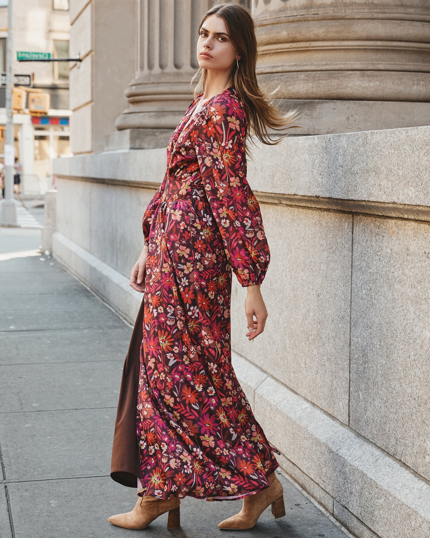 On Pace Floral Twist Front Maxi Dress Ins Street