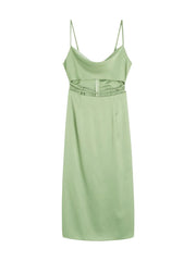 Kizzie Satin Cutout Maxi Dress - Sage - FINAL SALE Ins Street