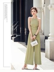 Fancied Pocketed Satin Jumpsuit - Green Ins Street