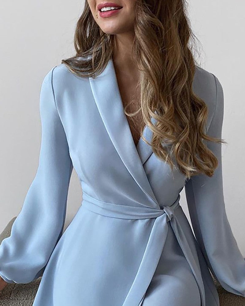 Starling Satin Wrap Midi Dress - Dusty Blue Ins Street