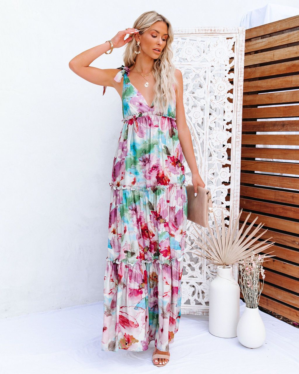 Beyond The Waterfall Pocketed Tiered Maxi Dress - FINAL SALE InsStreet