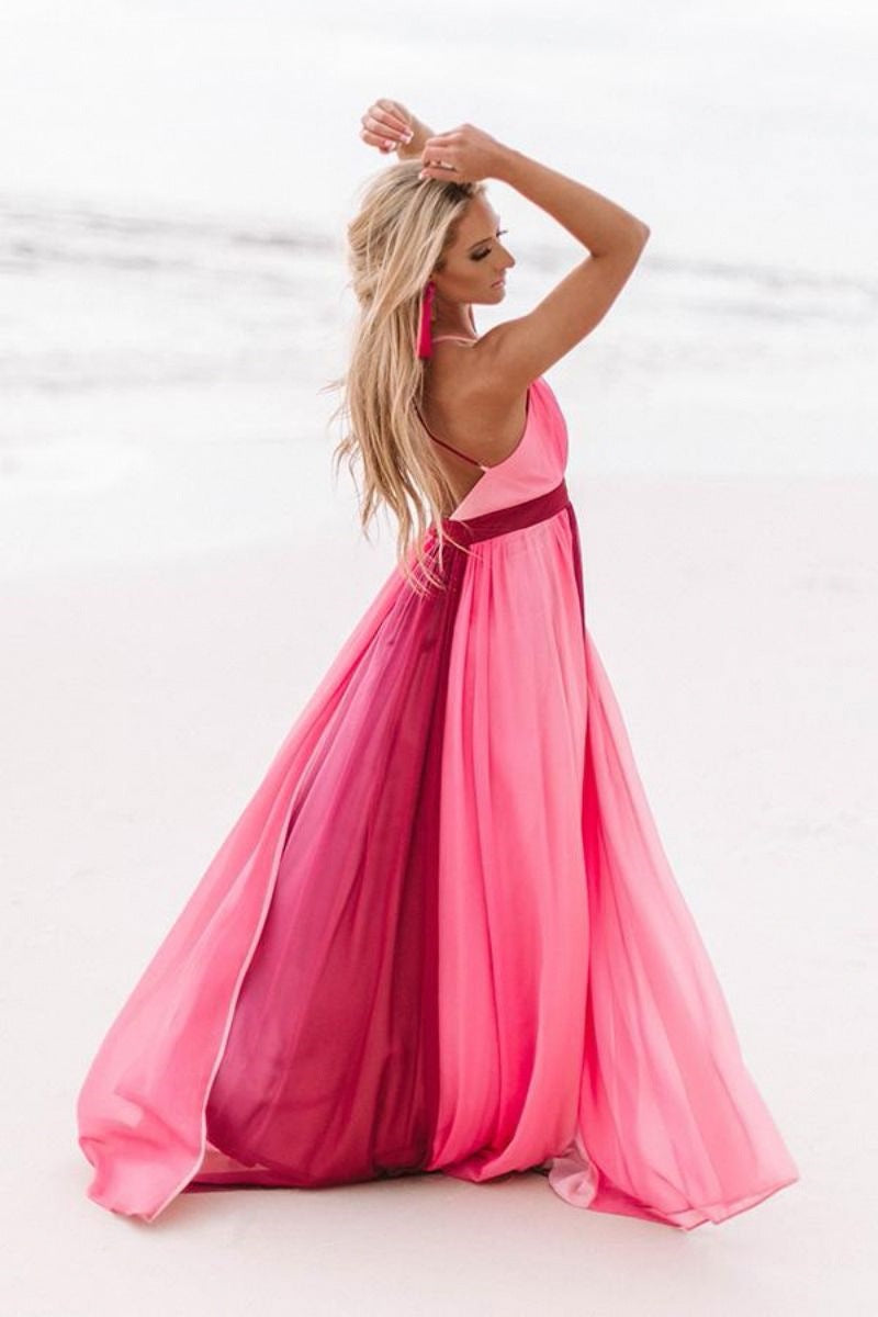 Think I'm In Love Colorblock Maxi Dress DEE-001