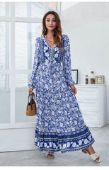 Santorini Printed Boho Maxi Dress DRES-001