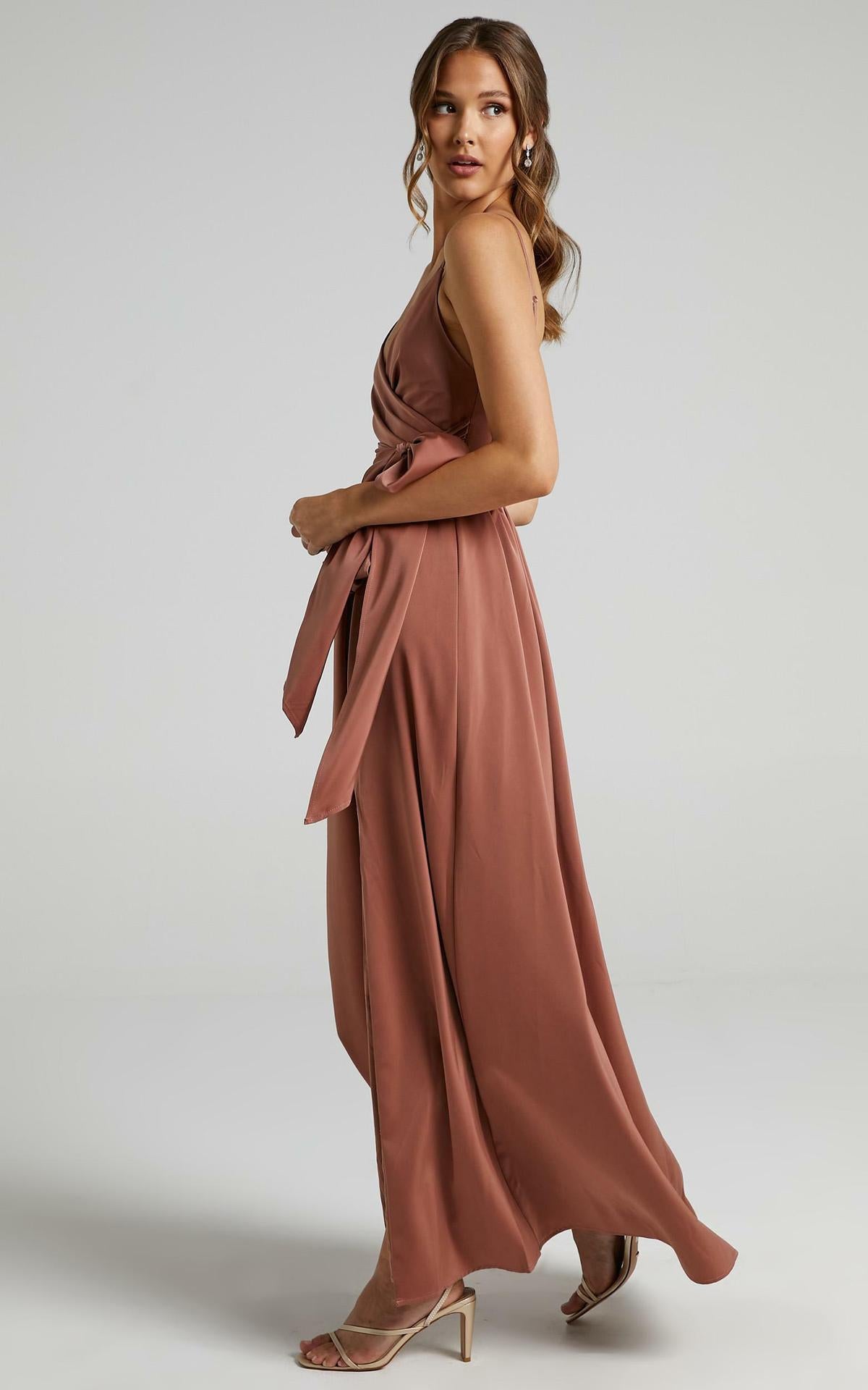 Limelight Satin High Low Maxi Dress - Mauve Ins Street