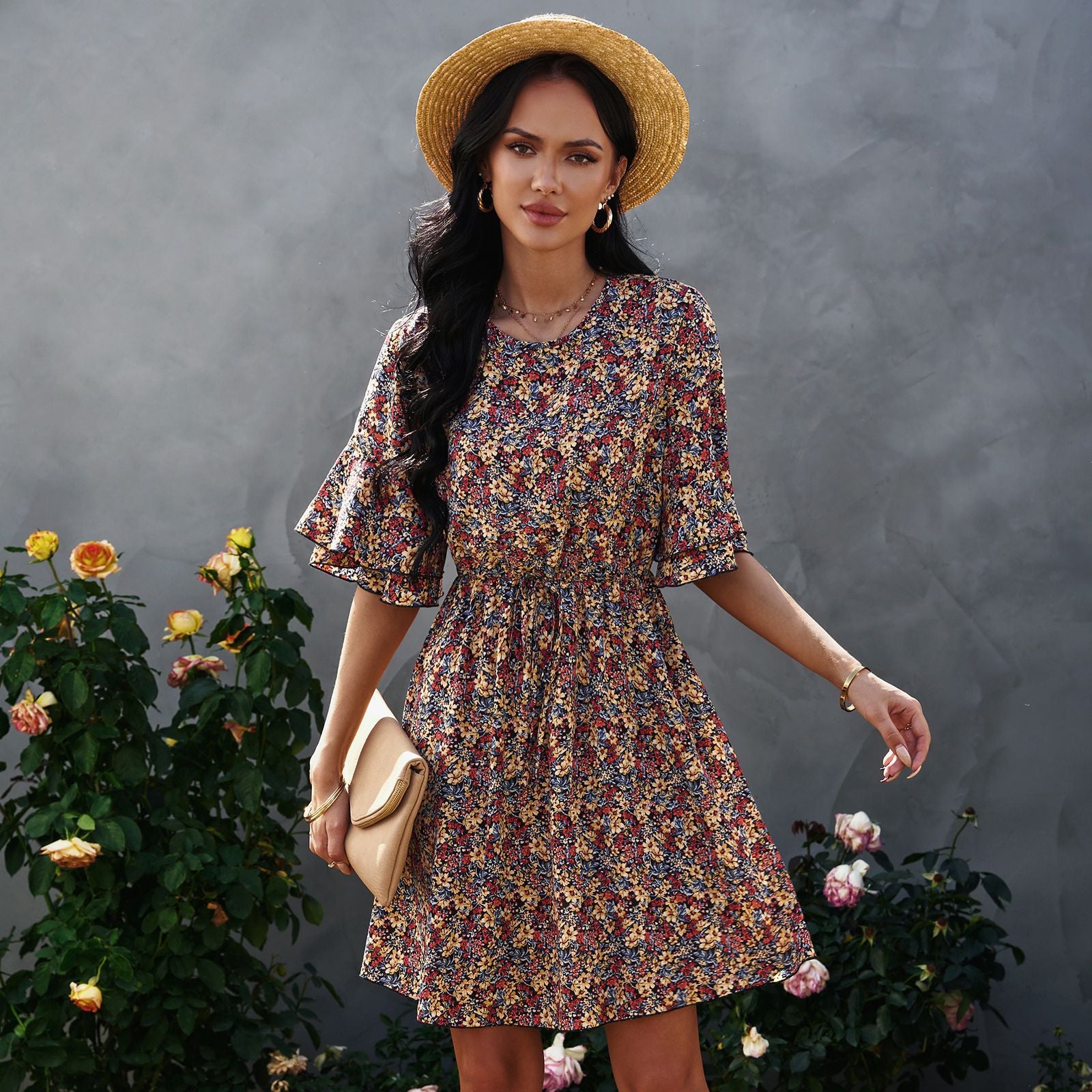 Lainie Floral Tie Dress Ins Street