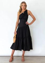 Fall In Love One Shoulder Maxi Dress - Black Ins Street