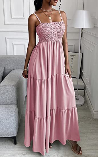 Sunshower Cotton Tiered Maxi Dress - Blush Ins Street