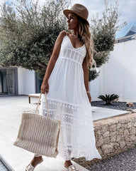 Devoted Cotton Lace Eyelet Midi Dress Ins Street