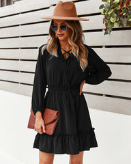 Indy Billowed Ruffle Dress - Black Ins Street