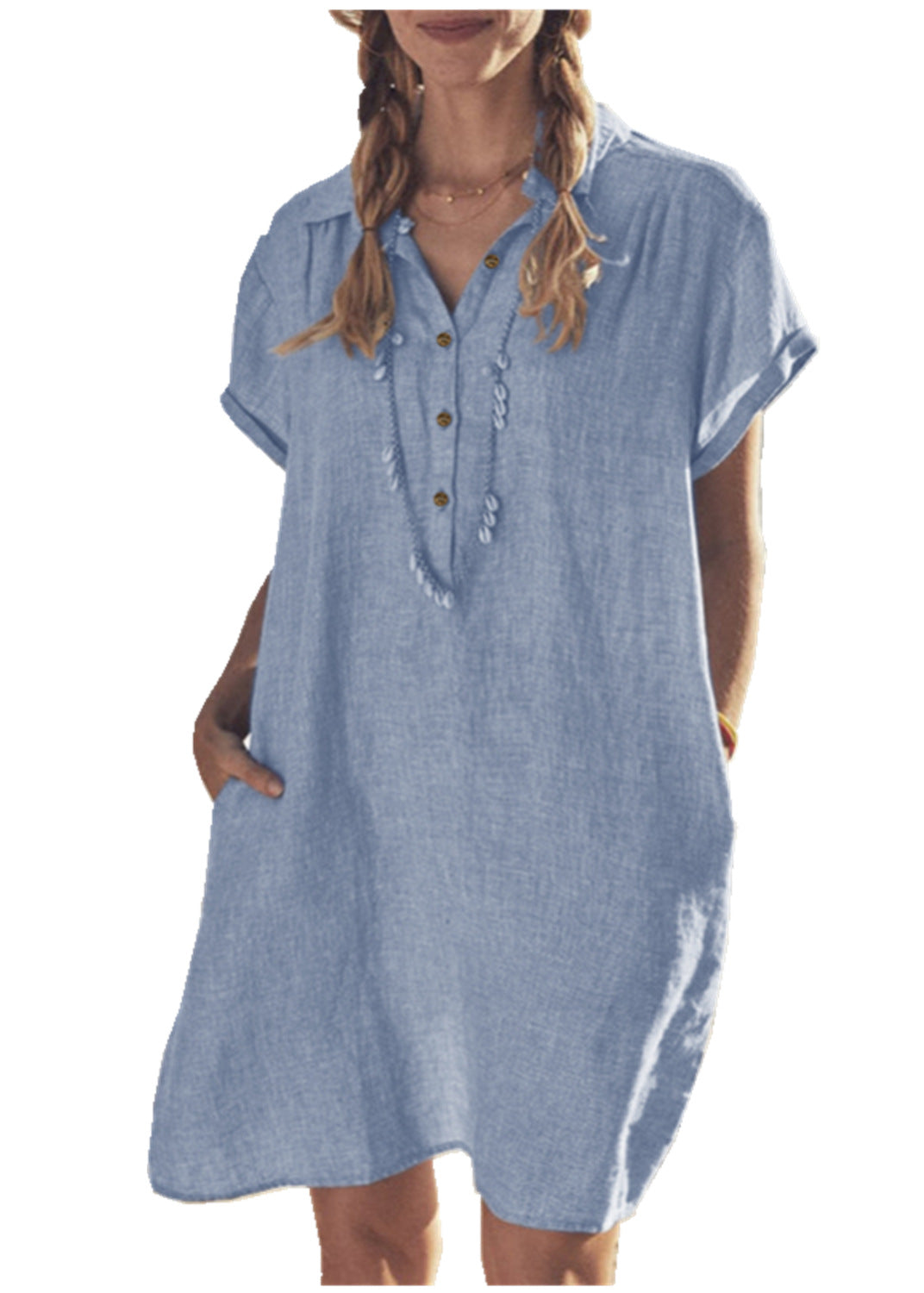 Dowling Cotton + Tencel Pocketed Chambray Shirt Dress Ins Street